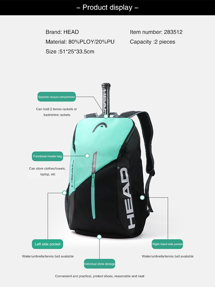 HEAD Tennis Backpack Outdoor S - đánh giá và giá Badminton Yonex
